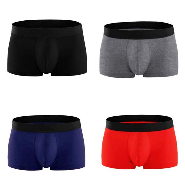 

4 шт хлопок твердые мужская дышащий боксер сексуальное нижнее белье мужчины комфортно quick dry gay боксеры man качество дышащий трусы, Black;white