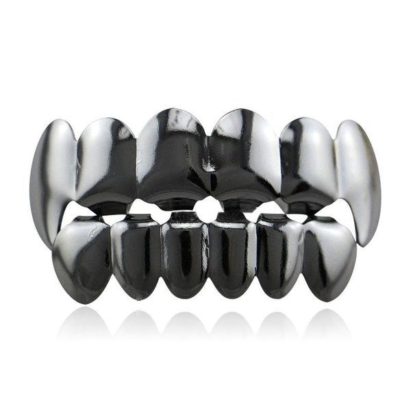

hiphop custom gold plated single tooth cap hiphop jewelry braces rap singer jewelry teeth sets wholesale, Black