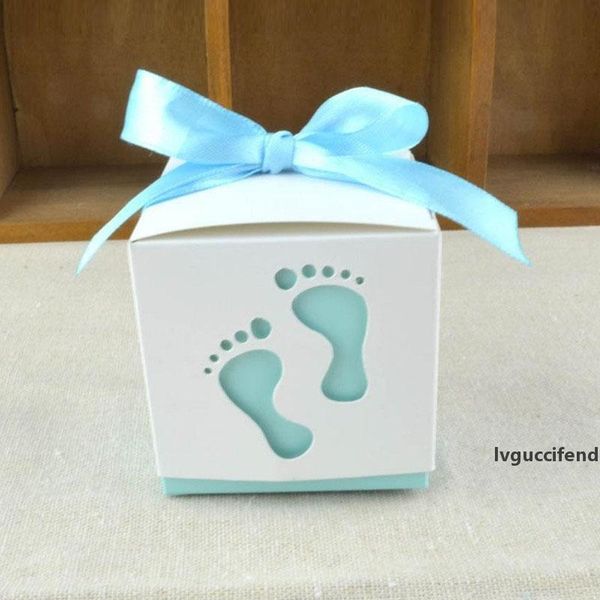 

50pcs cut baby feet gift candy bomboniere boxes wedding favor baby shower