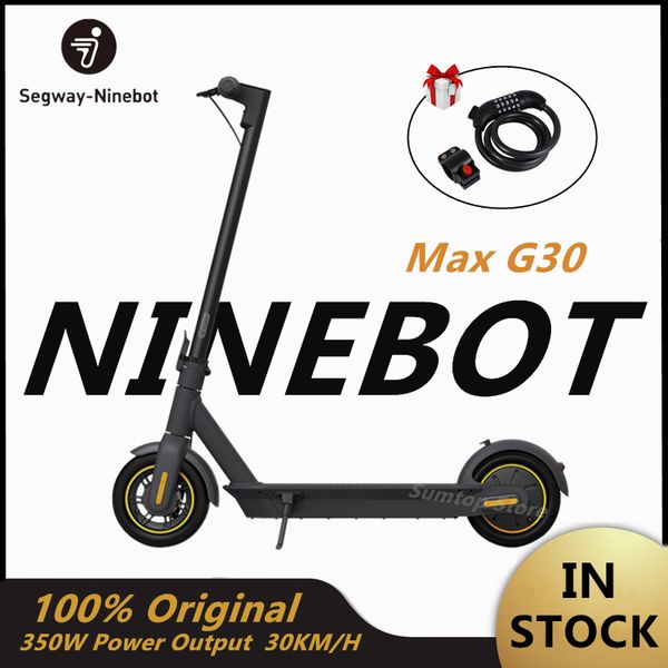 

original ninebot max g30 smart electric scooter foldable 65km max mileage kickscooter dual brake skateboard with app