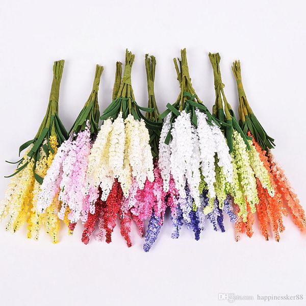 Mini fiori artificiali di lavanda in PE per la decorazione della casa di nozze Regalo artigianale fai-da-te Corona della sposa Scrapbooking Fiore finto