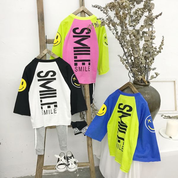 

children's korean style cartoon children's t- all-match long sleeve base shirt girl's t-shirt top, Blue