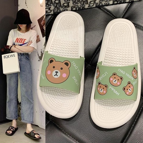 

mbfcm 2020 new style for women summer cute cartoon thick bottom outdoor wear home slippers home soft bottom student slippers personalized no