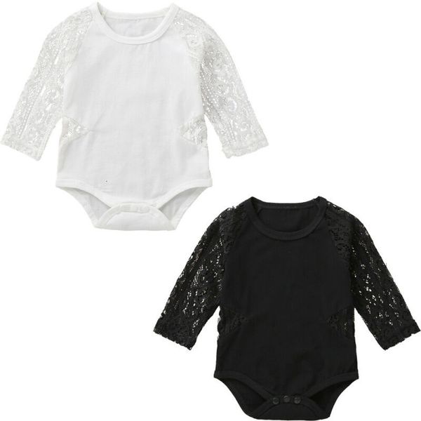 

новорожденных малышей baby girl lace полые bodysuits одежда с длинным рукавом твердая осень bodysuit комбинезон эпикировка, Blue