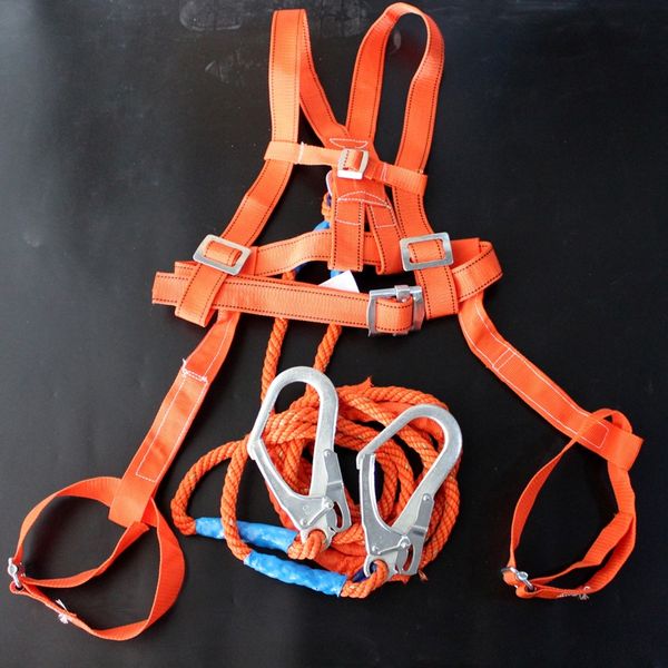 

high-altitude work 5-point leggings full body double back rope belt safety rope fall-proof suspension double hook safety belt