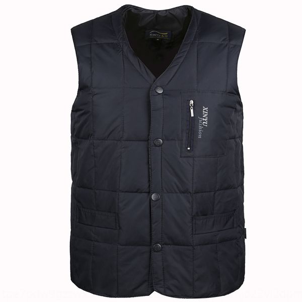 

middle-aged men's vest thickened vest business leisure boxer waistcoat dad outfit down jacket down jacket, Black;white