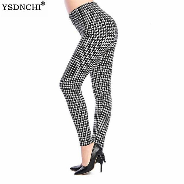 

ysdnchi womens leggings fashion pants women rose flower printed leggins gym slim cotton colorful pants fitness trousers, Black