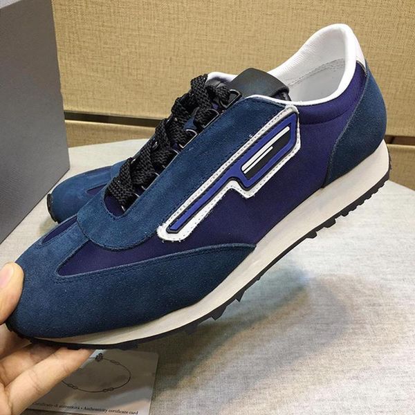 

fashion brands suede and nylon sneakers men 's shoes calzado deportivo para hombre chunky sneakers comfortable luxury style lace -up m, Black