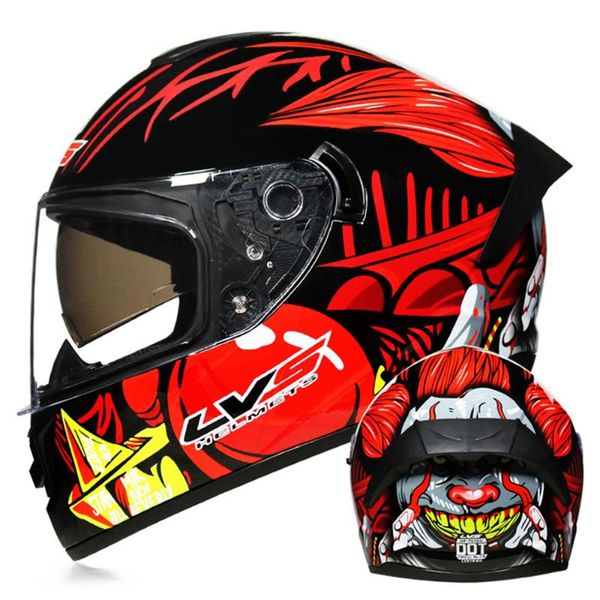 

motorcycle helmet men full face motocross helmet moto riding racing double lens crash casco moto dot approved