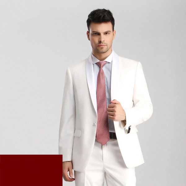 

men's suits custom men's suits business work casual professional wear 2-pcs blazr+pants wedding banquet formal dress, White;black