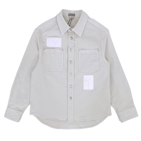 

19ss france high-end stretch denim shirts jacket men women high street outwear t shirts sun protection clothing fashion tee hfymcs020, White;black