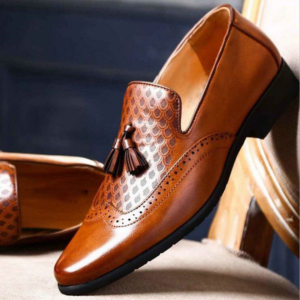 

luxury fashion elegant oxford shoes for men leather italian formal dress office footwear black mens tassel shoes