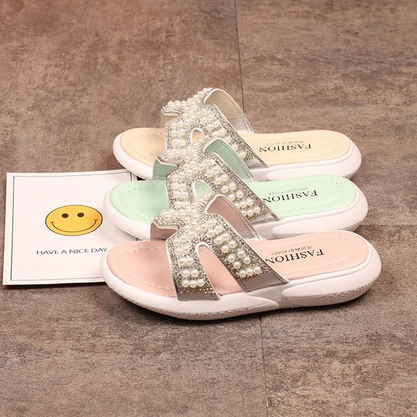 

dcjrz 2020 new girls' korean outdoor fashionable girls' parent-child shoes outdoor medium slippers and large children' one-c, Black;grey