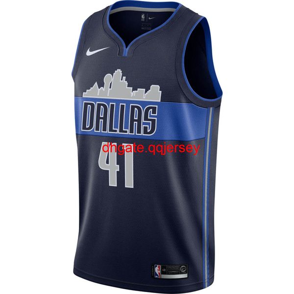

men's #41 dirk nowitzki 2020-20 navy jersey - statement, Gray