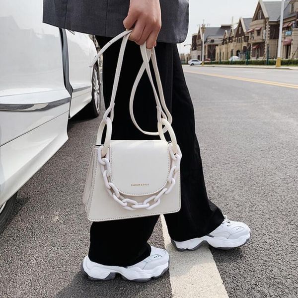 

new leather solid color female chain tote bag fashion women's designer handbag and purse shoulder messenger bag