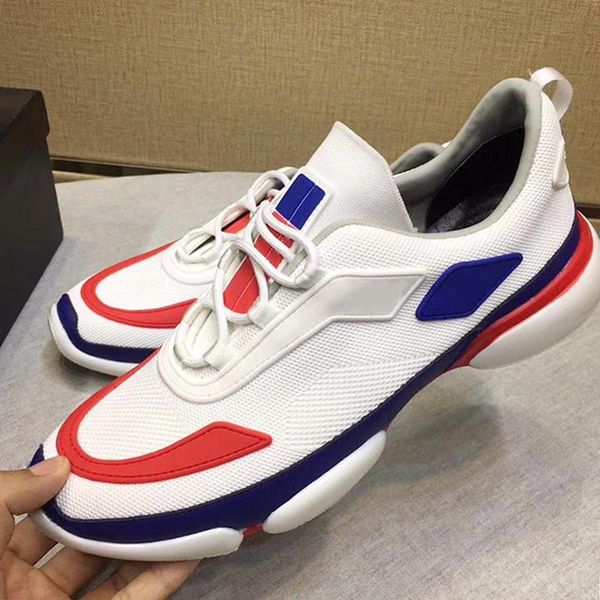 

knit fabric cloudbust sneakers men 's shoes outdoor walking footwears style lace -up casual men shoes scarpe da uomo di lu, Black