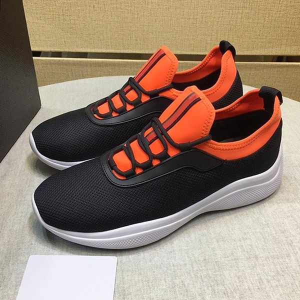 

comfortable mesh and neoprene sneakers men 's shoes fashion brands breathable footwears vintage lace -up low men shoes chunky snea, Black