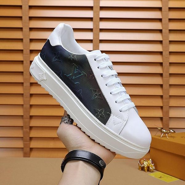 

2020y new luxury design mens fashion leather printed sports shoes all-match breathable mens casual shoes mens banquet shoes size: 38-451, Black