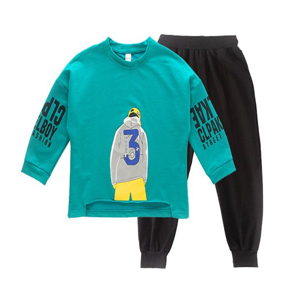 

childrens clothing kids boy clothes set boys sport sets toddler winter clothes outfits teen 2pcs t-shirt+pants big size 10 8 3 6, White