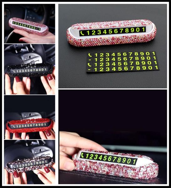 

1pcs car temporary parking card diamond phone number plate diy for f10 f20 530li 335i 320si 630i e34 750i 330i 325i