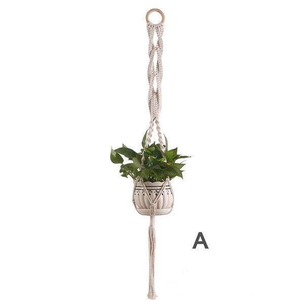 

plant hanger flowerpot net hand woven tassel plant hook indoor outdoor hanging flowerpot basket home garden balcony decoration