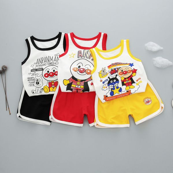 

g8otr batch 2019 new summer dress infant cartoon handsome multi-color two-piece set batch 2019 new summer dress infant cartoon handsome vest, Blue