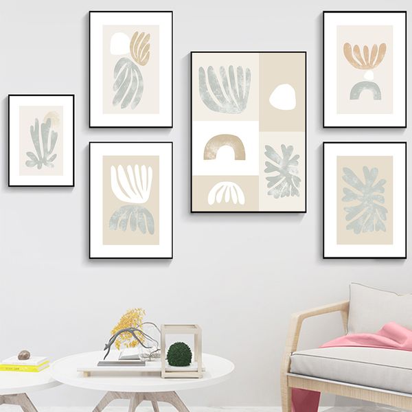 

абстрактная живопись анри матисс холст плакаты минималистский wall art печать галерея poster beige стена фотографии декора гостиной