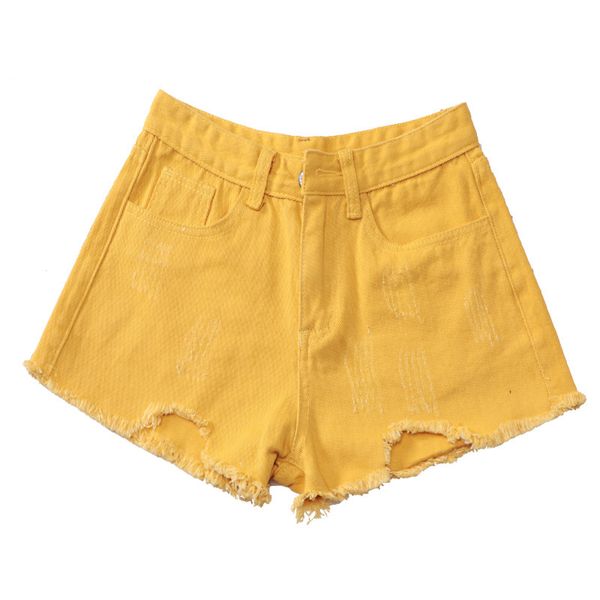 

jean shorts 2020 denim shorts for women yellow pink womens high waist summer clothing short jean femme newest, Blue
