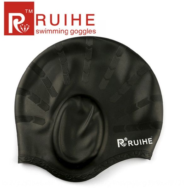

ruihe ear protection silicone waterproof silicone swimming cap men's and women's long hair oversized swimming cap special offer