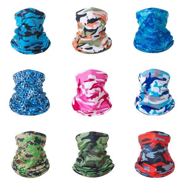 

outdoor sport bandana camouflage scarf fishing cycling tactical hiking elastic er neck gaiter bike face headband scarf men#926, Black