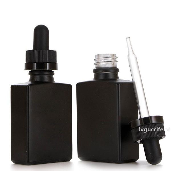 

30ml black frosted glass liquid reagent pipette dropper bottles square essential oil perfume bottle smoke oil e liquid bottles