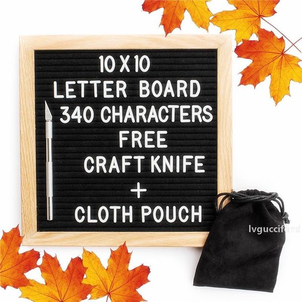 

with holder felt letter board 10x10 inch including 340 white letters craft knife and pouch for home office events and social media