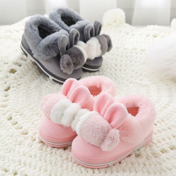 

etsjg cotton slipps men' children' tong bao er tong bao women' children' bag and winter cute cartoon indoor home war, Black;grey