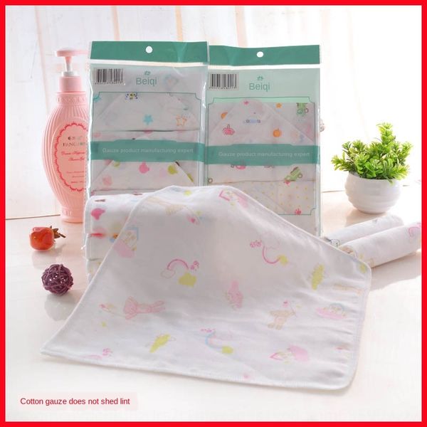 

gkf0g four-layer gauze saliva cotton maternal and infant products towel handkerchief square towel infant gauze square scarf cartoon cartoon