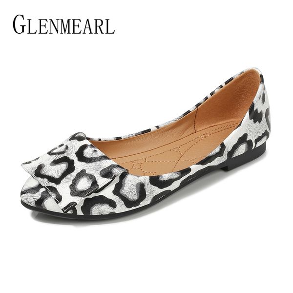 

flats women soft brand female shoes fashion leopard print slip on comfortable women loafers casual shoes new arrival 2020 de, Black