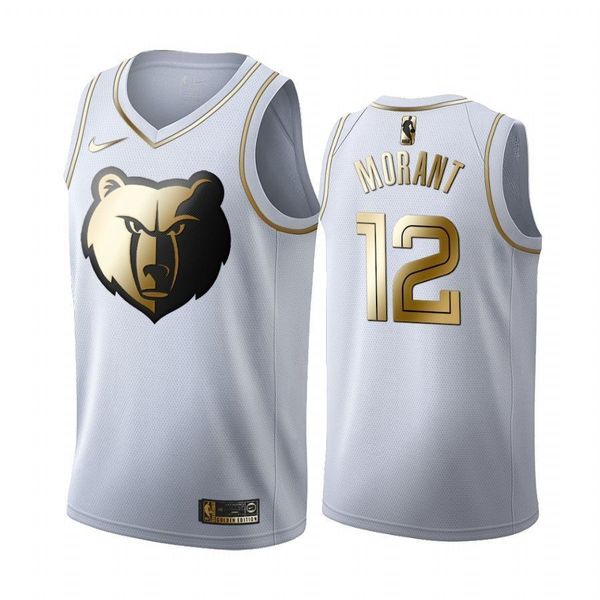 

29 jerseys basketball jerseys sports wears s-xxl vest morant 12 gold white stitched basketball jerseys, Black;white