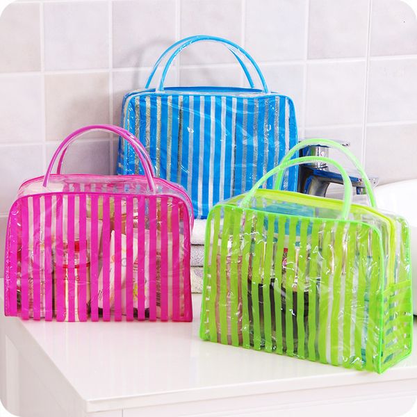 

pvc transparent cosmetic bags women's travel waterproof clear wash organizer pouch beauty makeup case beach cosmetics tote