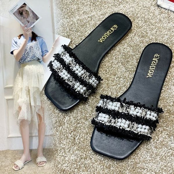 

g5cge 2020 новых женщины большого размера pu резиновые плоского каблук одна линии нога набор 2020 новых женщины тапочек большого размера pu