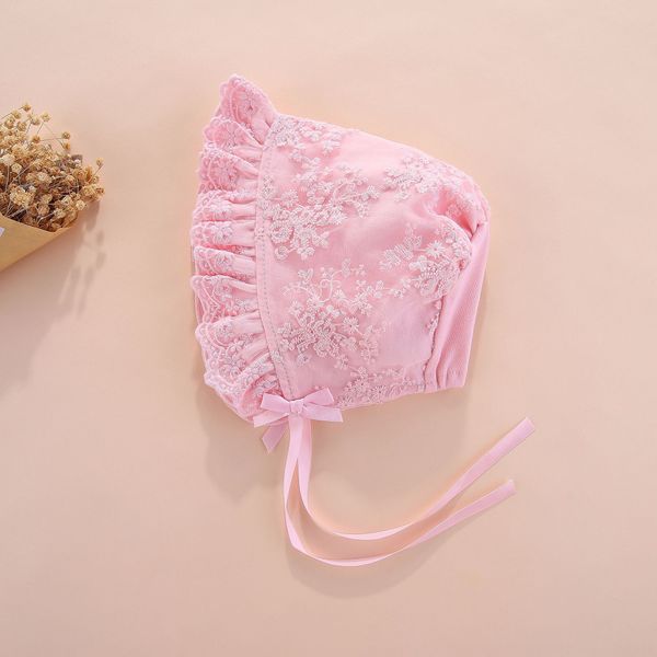 

2019 new summer princess hat mesh woven hat baby accessories hair 0-1 year old cap windproof capaccessories windproof cap baby, Yellow
