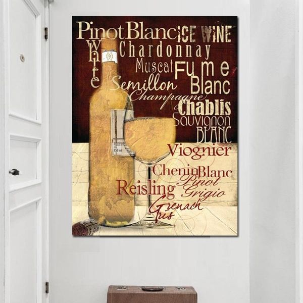 

nordic red wine glasses бутылка canvas картина масло кухня quote постеры и распечатки настенной для bar столует современное украшения дома