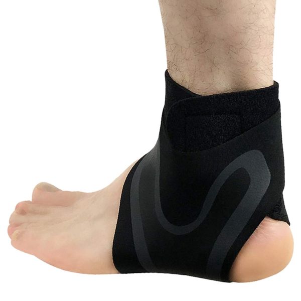 

adjustable ankle brace support sleeve breathable nylon material super elastic for sports protects against chronic ankle strain s, Black;red