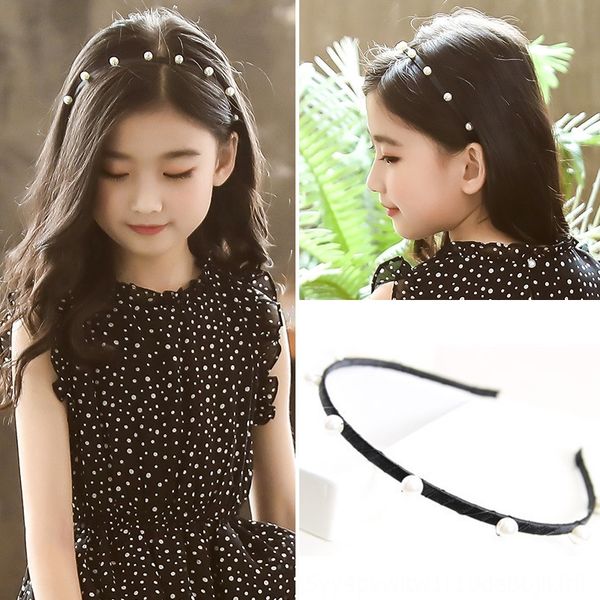 

spjct the same korean style simple powder-absorbing artifact black hair band fashionable big hair band pearl pearl beads girl handmade beade, Slivery;white
