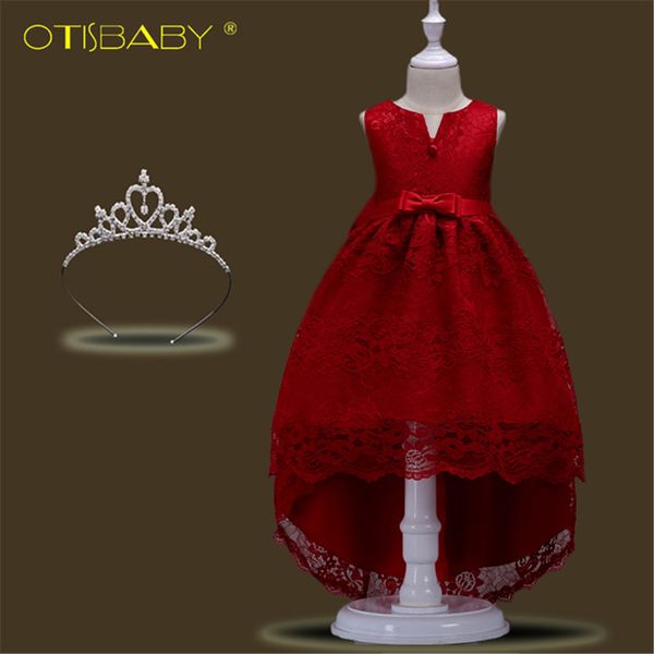 

floral lace summer girl ceremony evening elegant wedding party dress communion dresses for girls 13 14 years t200709, Red;yellow