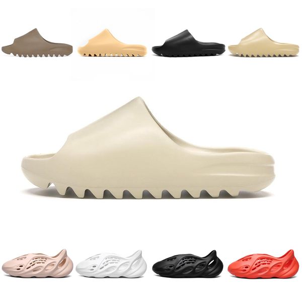 

kanye west slipper men women bone earth brown desert sand slide resin stylist shoes sandals triple black foam runner