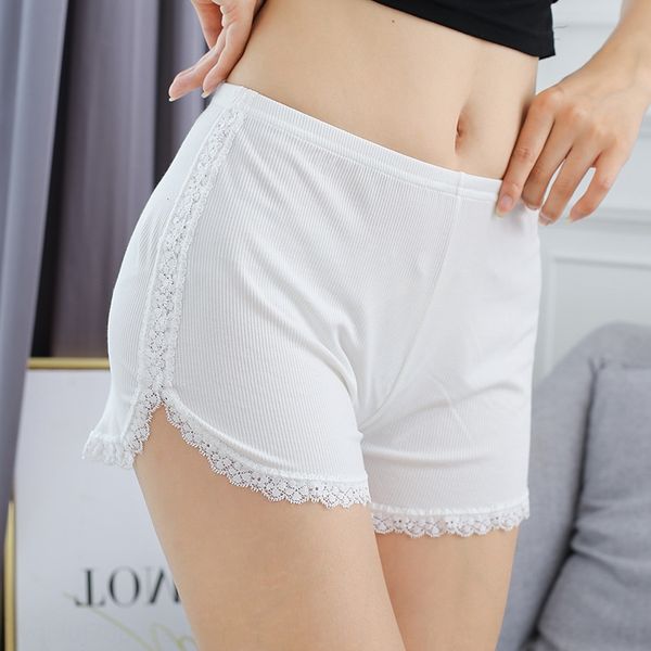 

anti-exposure women's tight safety pants summer without curling can be worn outside leggings lace safety pants, Black
