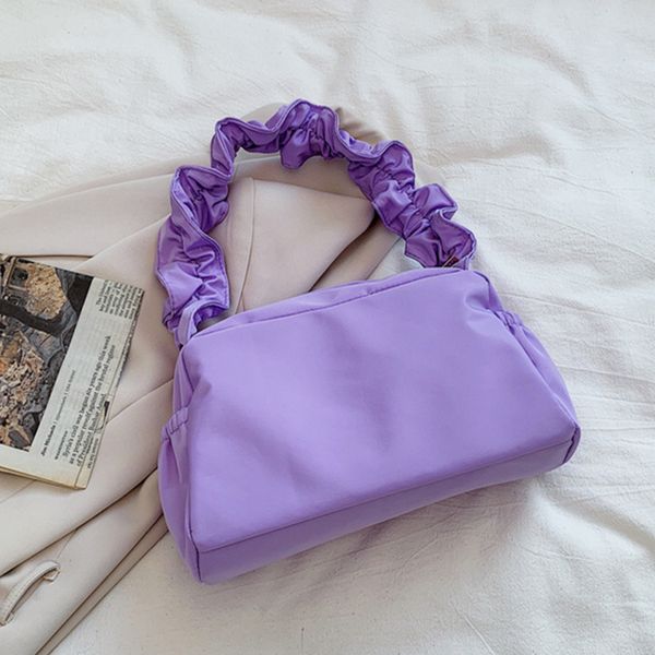 

women's bag all-match pleated baguette shape bag casual shoulder solid color student shoulder underarm