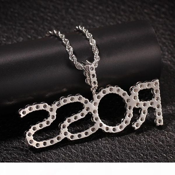 

custom name iced out letter necklace mens hip hop gold silver necklaces womens letter pendant necklace jewerly