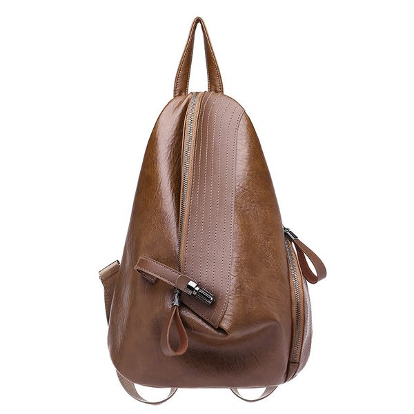 

backpack women 2020 new korean wild fashion casual personality mule soft leather triangle lock small backpack tide