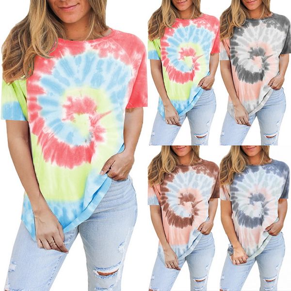 

women's printed t-shirt round neck wild t-shirt summer short sleeve loose women streetwear, Black;blue