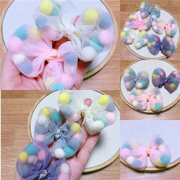 

korean diy fur ball filling bag diy butterfly socks waist mesh bow tie versatile children's hair accessories bag socks material, Silver